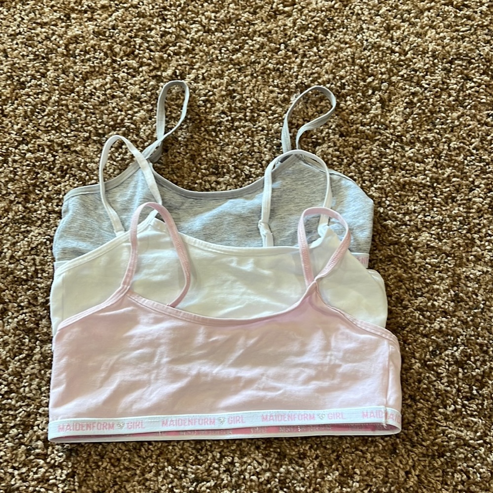 3 girls training bras size medium.